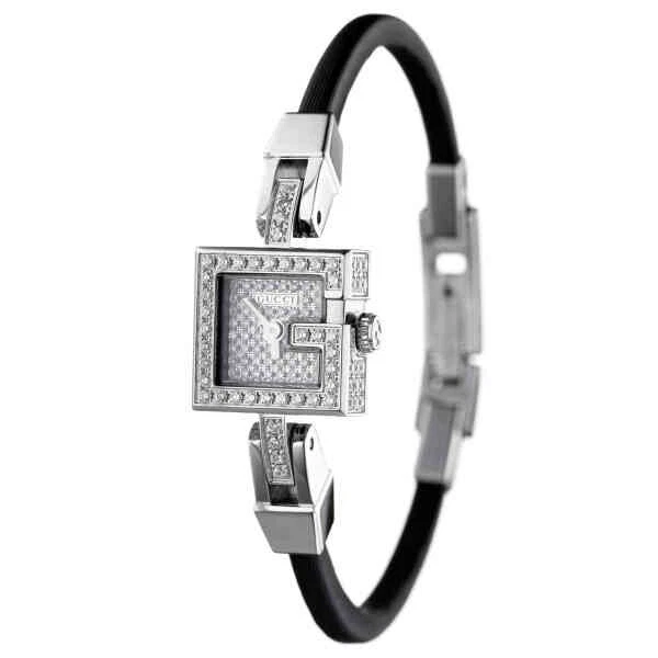 Montre pour femme GUCCI 102G diamant 1,122 ct sur cadran et boîtier bracelet noir LDS YA102570