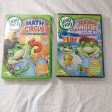 Leap Frog DVD Lot Of 2 Math Circus Talking Words Factory Educational Movie Read