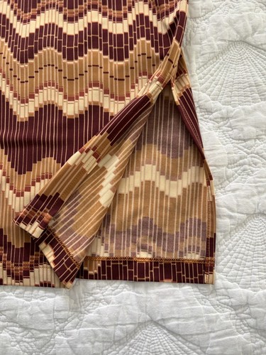 Vintage BCBG MAXAZRIA Brown Chevron Pattern Sheath Sz M - Picture 5 of 9