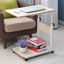Tavolino Letto Portatile Tavolo Computer Altezza Regolabile con Ruote Nuovo