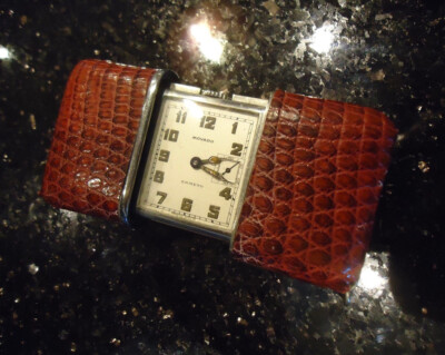 Movado Ermeto Pocket or Purse Watch - Art Deco - Leather Case - Working