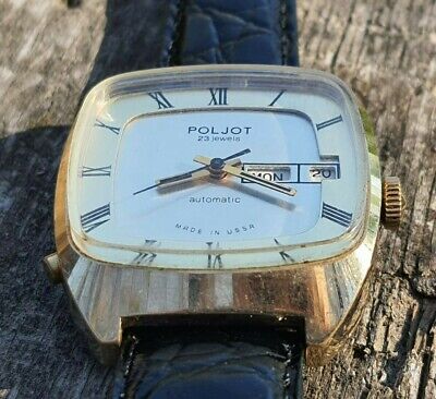 Watch USSR Soviet Vintage Poljot Automatic Gold Plated 10 Au Watch USSR Soviet Vintage Poljot Automatic Gold Plated 10 Au