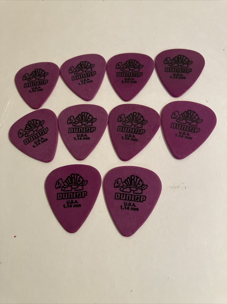 Dunlop 418P1.14 Tortex Standard 1.14mm Purple Guitar Picks 10