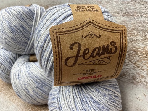 Lot of 6 Circulo JEANS YARN 100% Cotton Light Worsted/DK distressed light BLUE - 第 4/5 張圖片