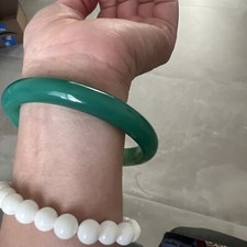 60mm 100 Natural Green chalcedony Bangle Jade beautiful Agate Bangle