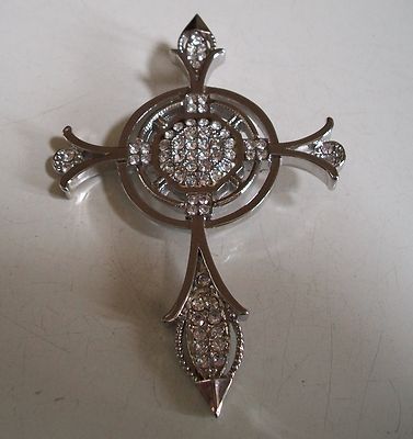 Silver Brooch with Gold Cross Design - | Preowned Charm Vintage Marla Buck Maltese Cross - Statement Gold Tone  main image 4