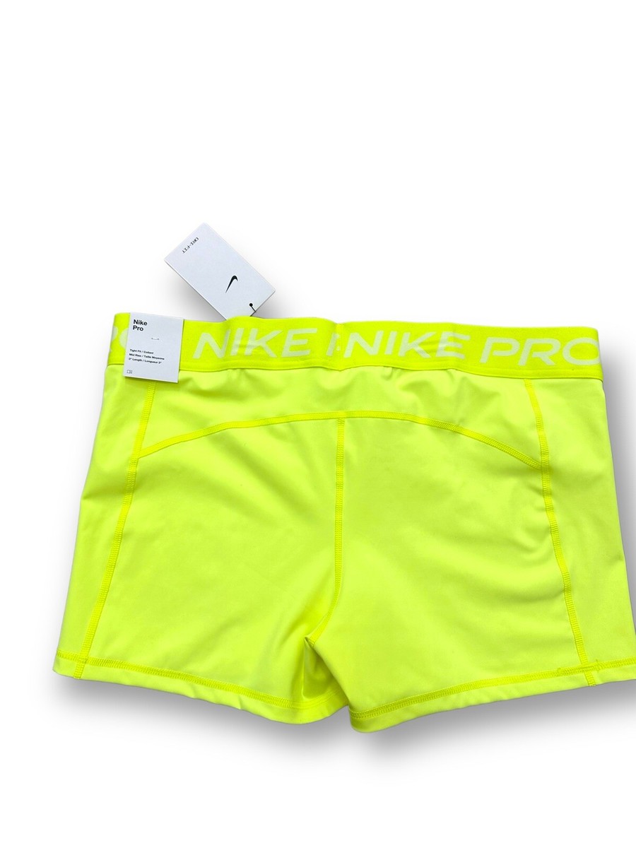 neon yellow nike pro shorts