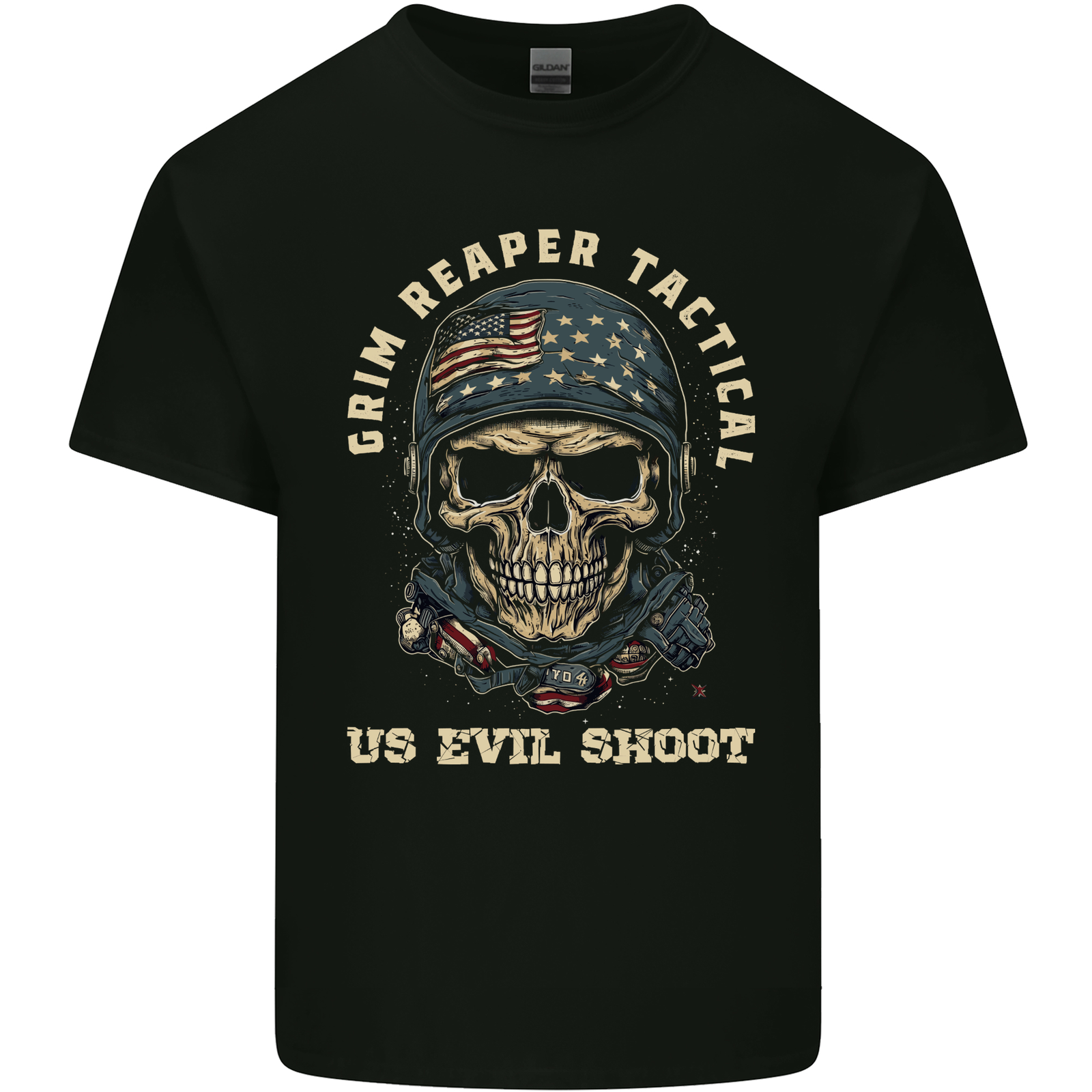 Grim Reaper Tactical Skull Military Army Mens Cotton T-Shirt Tee Top