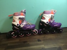 Avigo Inline Skates Roller Blades Adjustable Sizes 1 thru 4 Purple/White/Pink