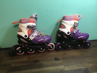 Avigo Inline Skates Roller Blades Adjustable Sizes 1 thru 4 Purple/White/Pink