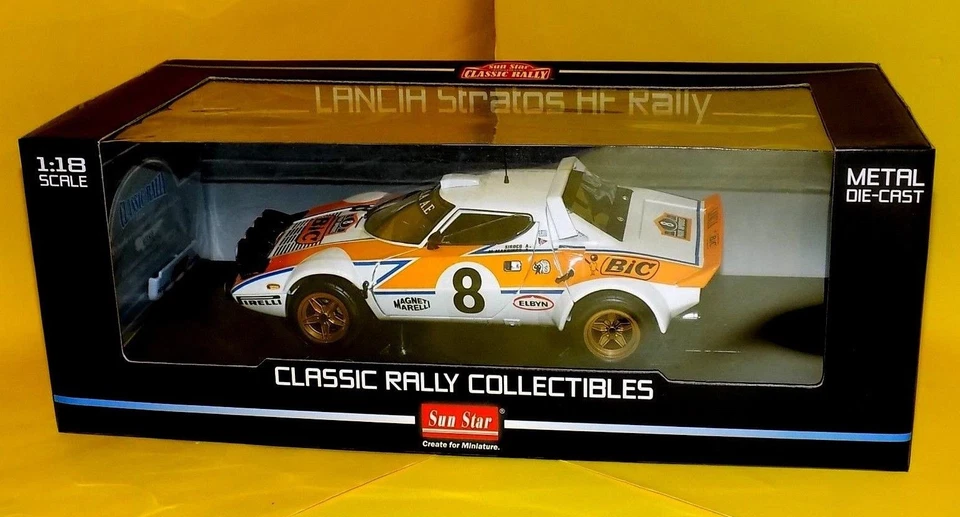 Lancia Stratos HF BIC Siroco / Makrinos #8 Acrópolis 1978 Sun Star 4513 1:18 - Imagen 3 de 4
