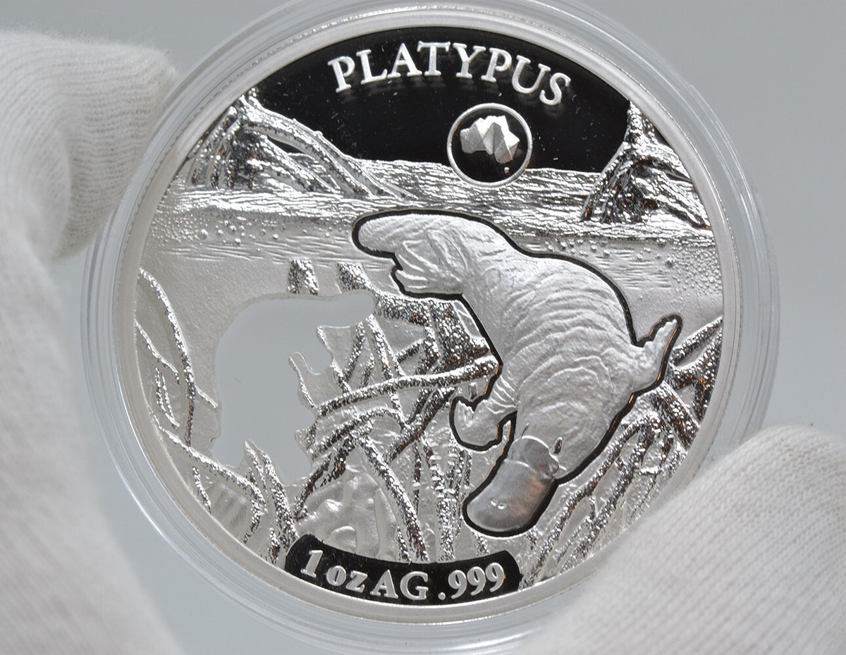 SOLOMON ISL $5 2019 1oz Silver Shapes of Australia Platypus Cutout