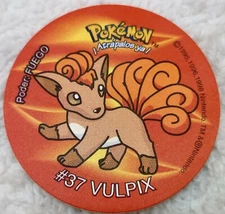 NOS 1998 Tazos POKEMON Gen 1 VULPIX #37  SABRITAS Nintendo Mexico Tazo Pog Taps 