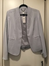 CACHE Evening Jacket With Stone In Grey Size 6 New With Ticket