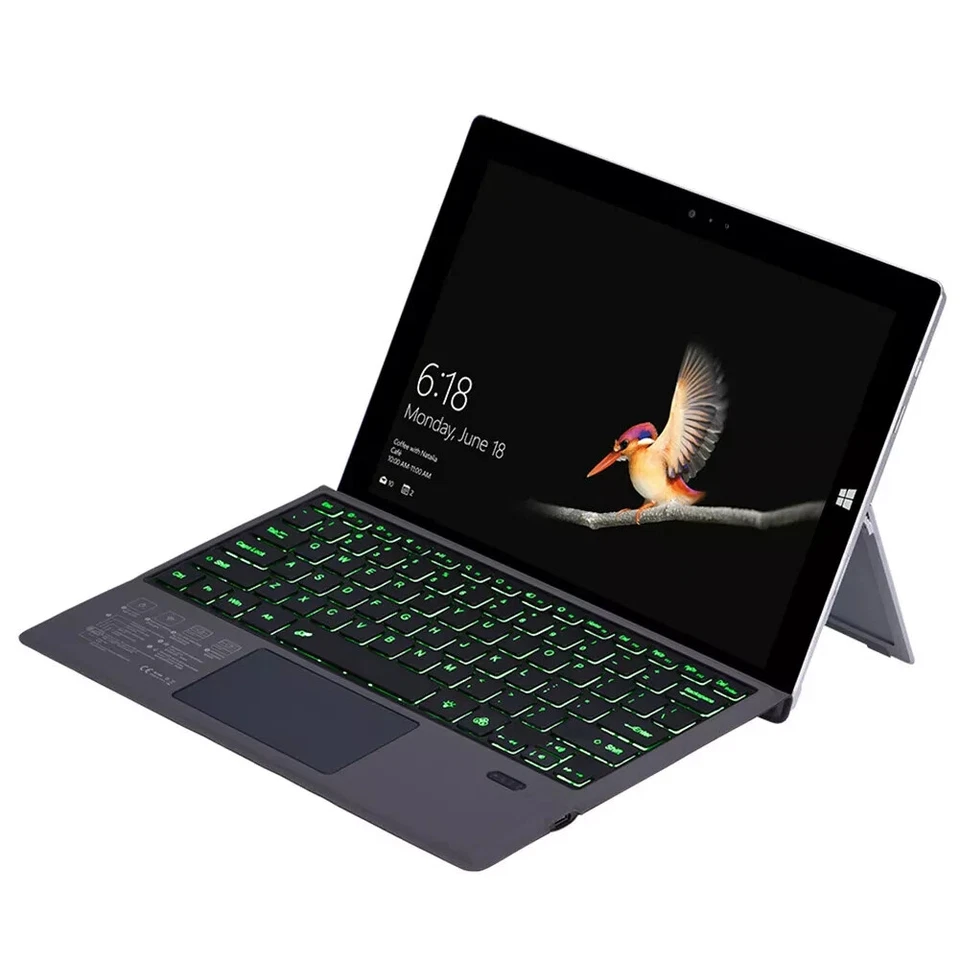 For Microsoft Surface Pro 3 4 5 Pro 7 Pro 6 Backlit Wireless Bluetooth Keyboard - Image 4 of 4