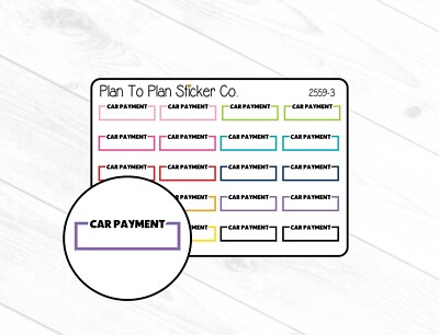 2559-3~~Car Payment Boxes Planner Stickers.