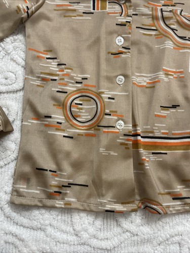 VTG Emi Fors Nylon Button Up Long Sleeve Top, Boys 4T 70’s Retro - Picture 4 of 10