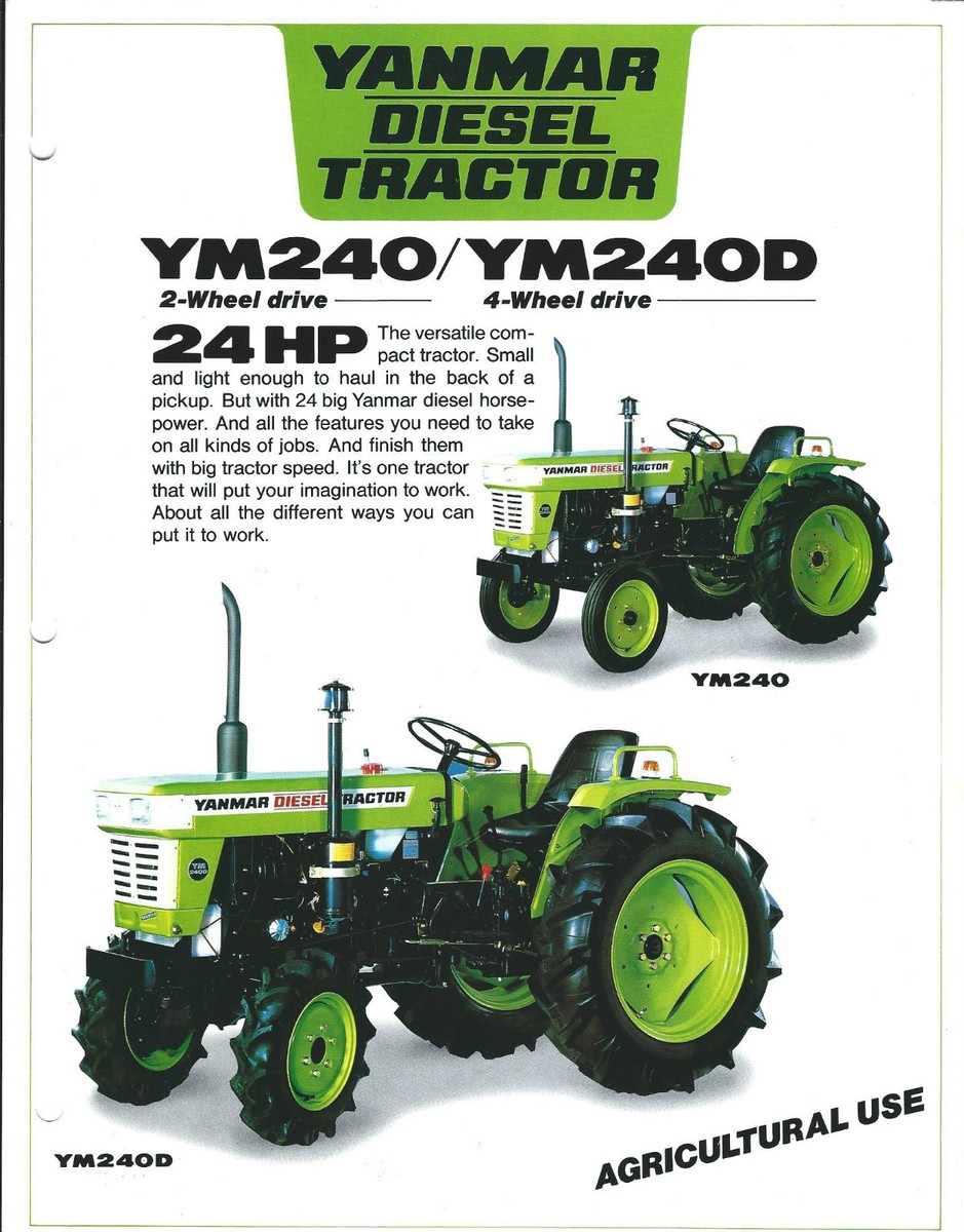 Farm Tractor Brochure - Yanmar - YM240 D Backhoe Loader et al - 11