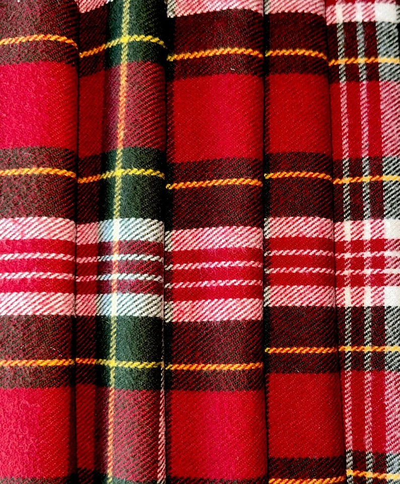 Fantástica tela de lana a cuadros/a cuadros de colección 43”x61” ideal para ropa fresca de otoño Foto 4 de 4