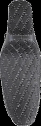 Asiento DS Silver Diamond Stitch Predator III para Harley Road King 97-07 Foto 4 de 4