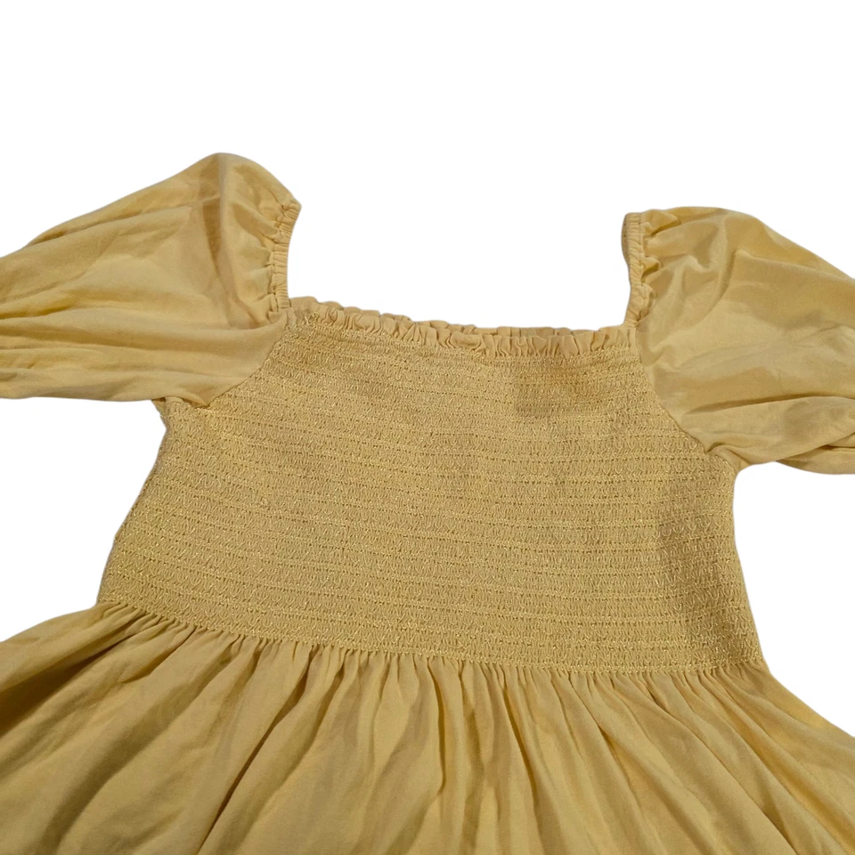 Vestido Polo Ralph Lauren Midi Niñas Amarillo XL Hombro Descubierto Floral Bordado Foto 3 de 4