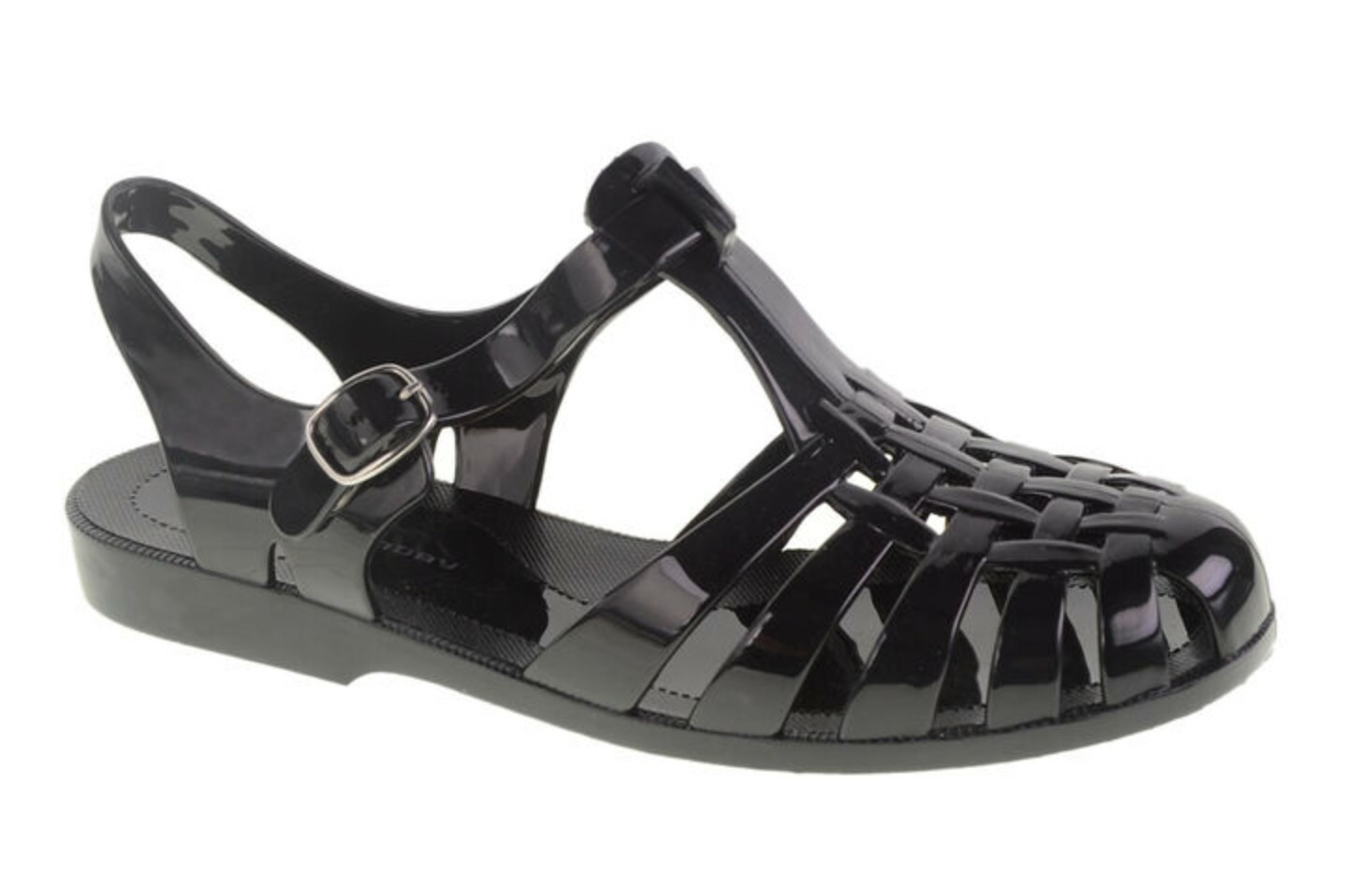 black jelly shoes womens