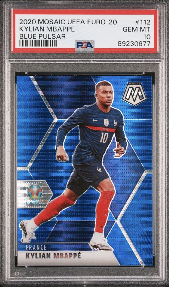 2020 Panini Mosaic UEFA Euro ‘20 KYLIAN MBAPPE Blue Pulsar PSG PSA 10 GEM MINT