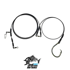 3rd Coast Fishin and Tackle 300 lb Class 10 Foot Cable Shark Leader 20/0 Hook