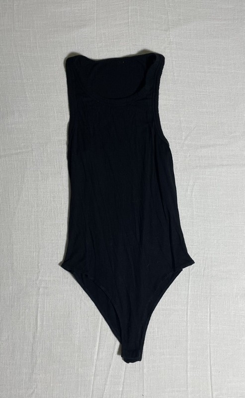 Womens Black Sleeveless Body Suit (Size L)