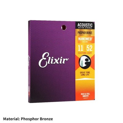 Elixir Acoustic Guitar strings Phosphor Bronze LIGHT 12-53 16027 16052 AE