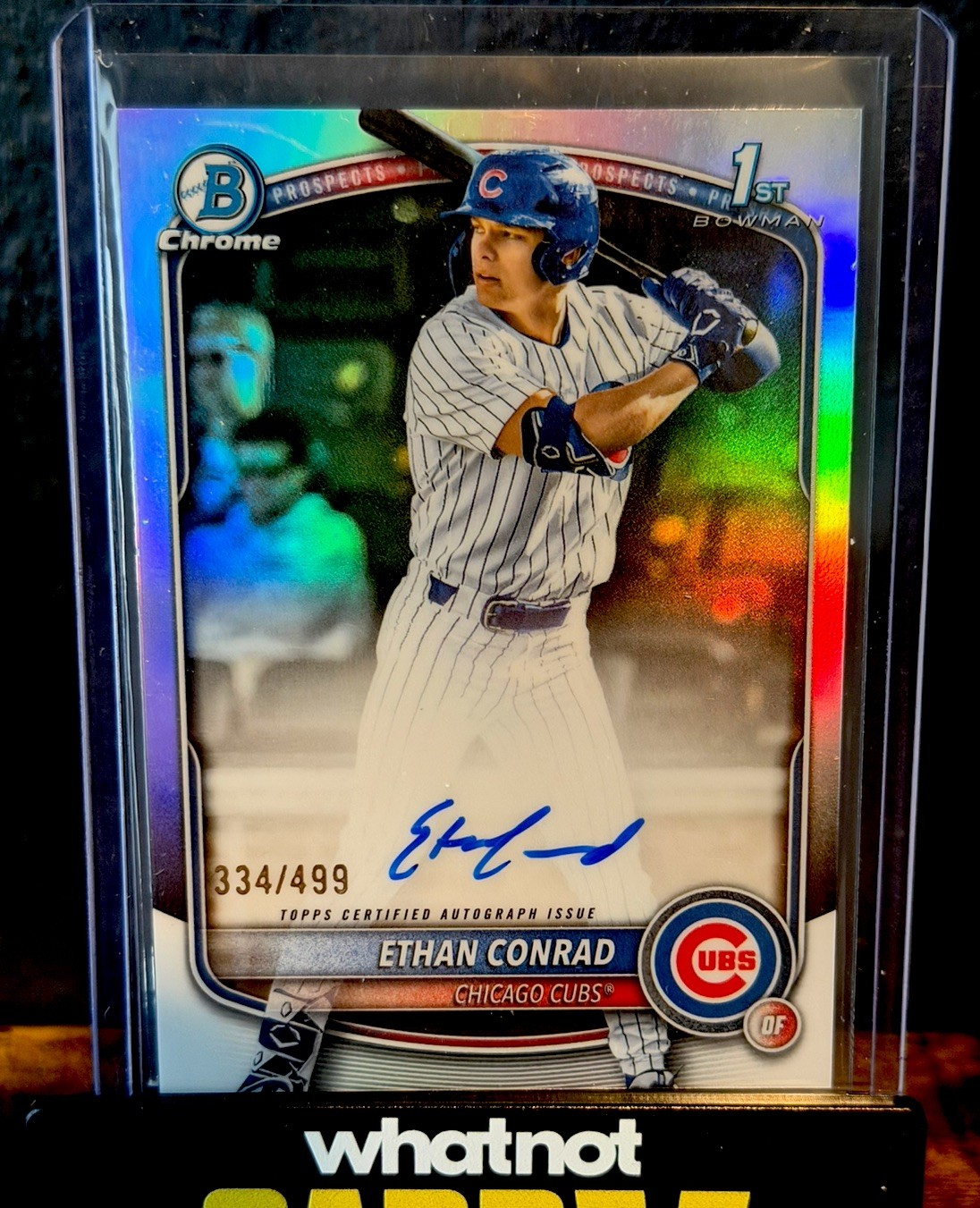 ETHAN CONRAD 2025 BOWMAN CHROME DRAFT 1ST REFRACTOR CUBS A AUTO #/499