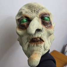 Vintage 90s Creepy Old Man Halloween Mask Scary Goblin Witch Horror Prop Latex