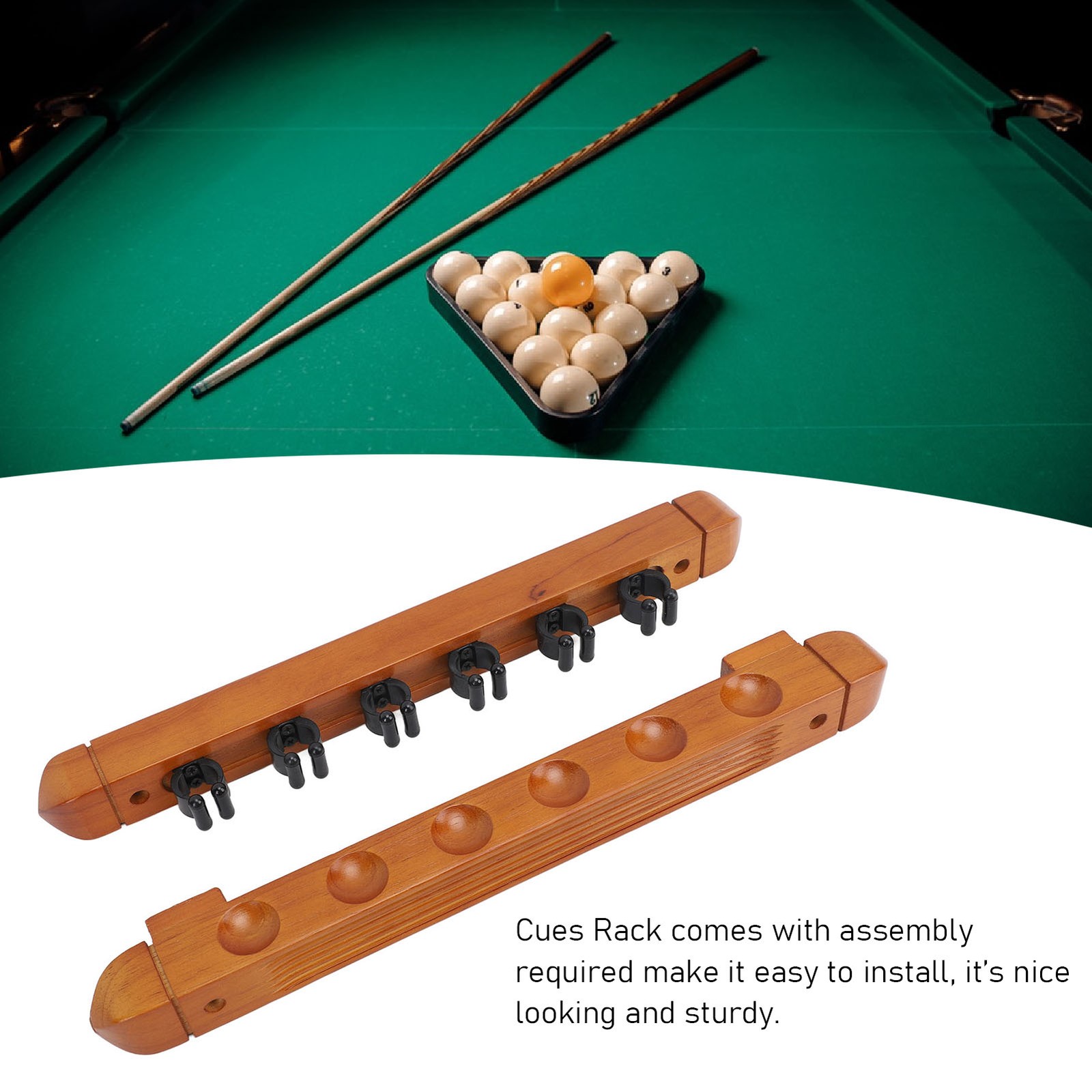 Wall Mounted Billiard Pool Cue Rack 6 Cues Wooden Billiard Cue Rack Billiard