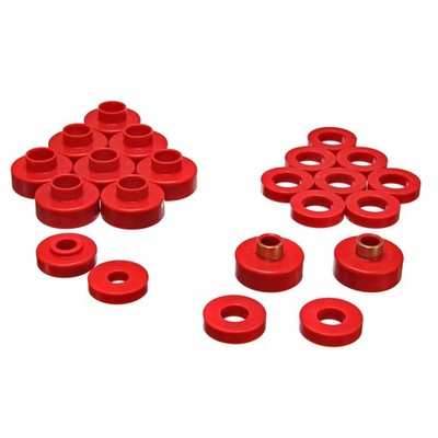Energy Suspension 2.4103R; Body Mount Bushing Kit Red for 1976-1979 Jeep CJ5/7