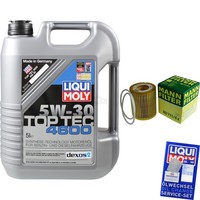 Mann Inspektionspaket 5L Liqui Moly Top Tec 5W-30 FüR Opel Zafira B 1.9 Cdti