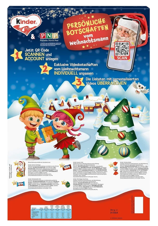 Kinder Schokolade Adventskalender 2025 – Schokolade, Mini-Eier & 2 Hohlfiguren - Bild 2 von 4
