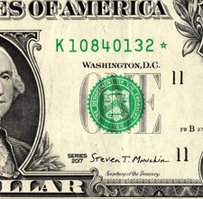 2017 K Star note Fancy Serial Number Regular Run