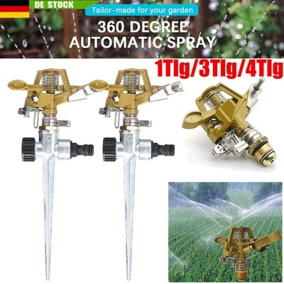 MARKENLOS 4 Tlg Rasensprenger Impulsregner Sprinkler Regner Kreisregner Bewässerung Garten