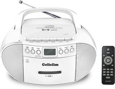 Portable CD and Cassette Player Boombox Combo, AM/FM Radio Tape Recorder Casette