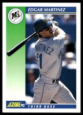 Edgar Martinez 1992 Score #485 Mariners MLB READ FREE SHIPPING AutographDen