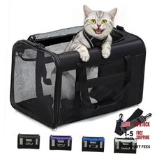 Cat Carrier Bag,Soft-Sided Pet Carriers for 17.0"L x 11.0"W x 11.0"H Black