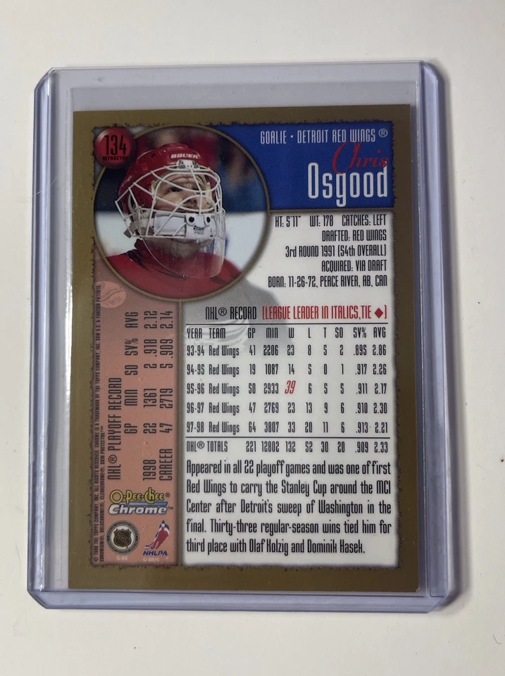 1998-99 O-Pee-Chee Chrome Refractor CHRIS OSGOOD #134 - Image 2 of 2