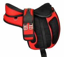 NEW FREEMAX SYNTHETIC SUEDE SUPER-SOFT PU BASE TREELESS HORSE SADDLE WITH GIRTH