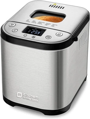 Kitchen in the box 15-in-1 Bread Machine 2LB Stainless Steel Automatic Silver