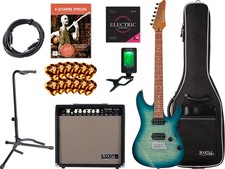 Ibanez AZ24S1F-TXB AZ E-Gitarre Tuner Combo Ständer Schule Saiten Plektren Set