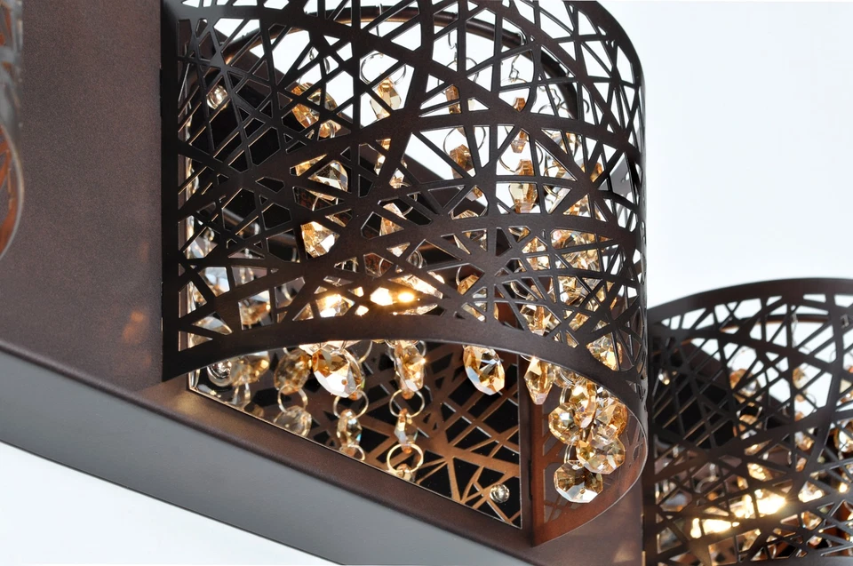 ET2 E21316-10/BUL Bronce Inca 24" Cristal Baño Luz Con Bombillas LED Foto 4 de 4