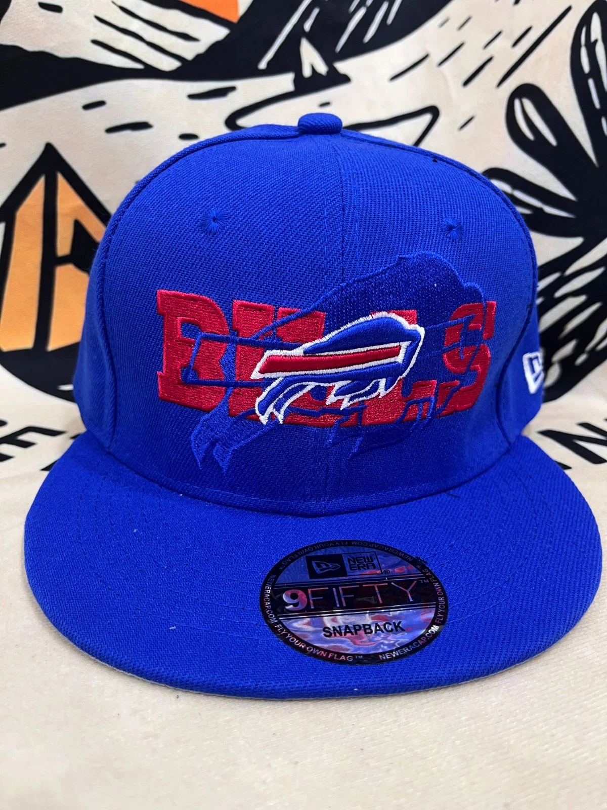 Buffalo Bills Men's Sport Outdoor Adjustable Blue Flat Brim Hat