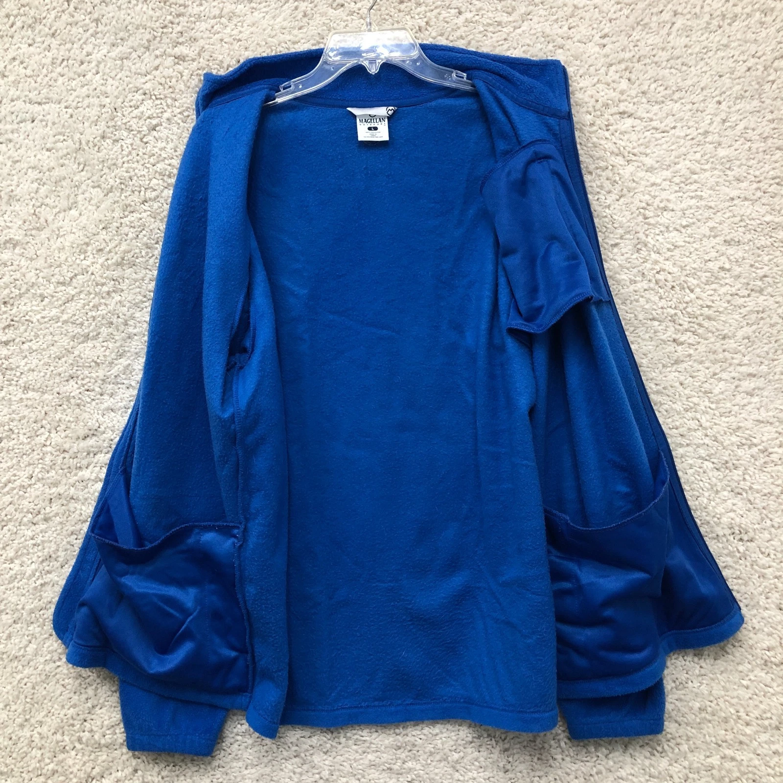 Magellan Jacket Large Adult Blue Fleece Full Zip Pockets Classic Outdoors Mens L image 5