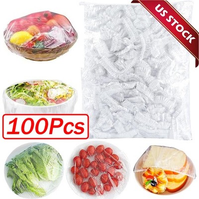 100-500Pcs Stretchable Food Covers PE Elastic Bowl Cling Film Storage