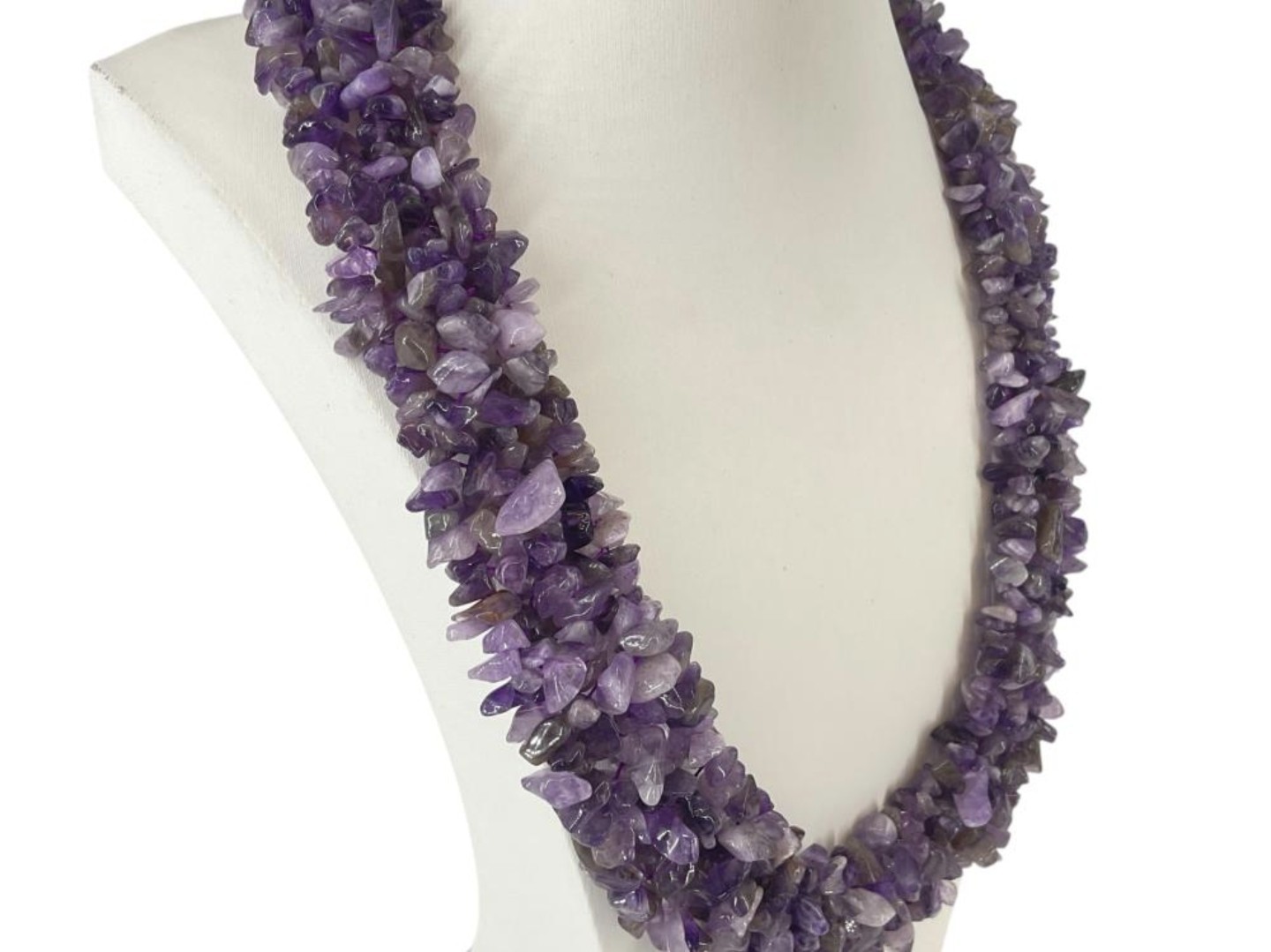 Tumbled Amethyst Statement Necklace With Toggle C… - image 2